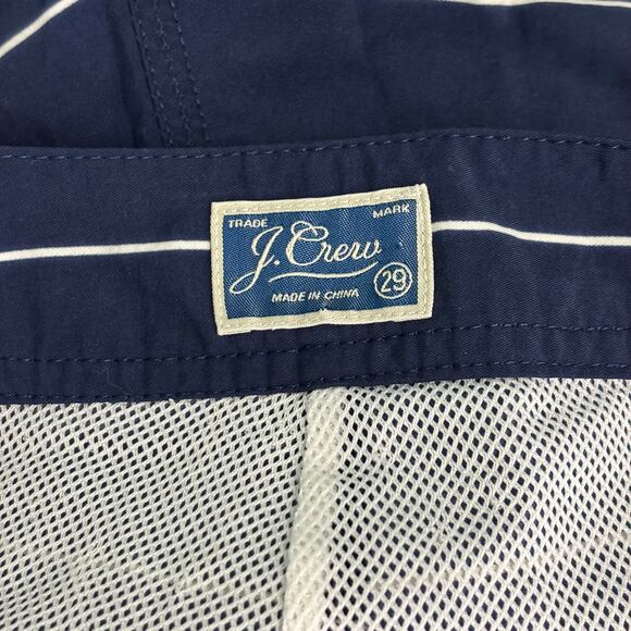 J Crew Swim Trunks Mens Size 29 Navy‎ Shorts Striped Nautical Preppy 8" Inseam - Picture 9 of 12